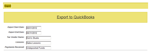 Studio's Office - Integration with QuickBooks